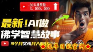 无需露脸,用AI创造治愈系佛学视频,轻松月入过w-流年日记
