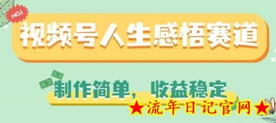 视频号人生感悟赛道，制作简单，收益稳定-流年日记