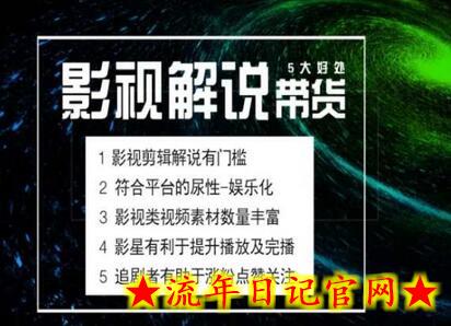 电影解说剪辑实操带货全新蓝海市场，电影解说实操课程-流年日记