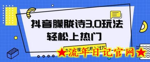 抖音朦胧诗3.0.轻松上热门，多种变现方式月入过万-流年日记