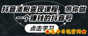 抖音涨粉变现课程,带你做一个赚钱的抖音号-流年日记