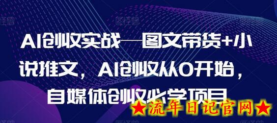 AI创收实战—图文带货+小说推文，AI创收从0开始，自媒体创收必学项目-流年日记