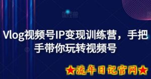 Vlog视频号IP变现训练营,手把手带你玩转视频号-流年日记