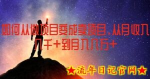 如何从做项目变成卖项目,从月收入几千到月入几万-流年日记