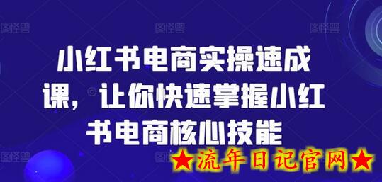 小红书电商实操速成课，让你快速掌握小红书电商核心技能-流年日记