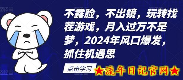 不露脸，不出镜，玩转找茬游戏，月入过万不是梦，2024年风口爆发，抓住机遇-流年日记