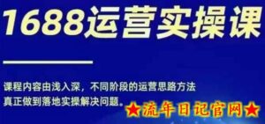 1688实操运营课,零基础学会1688实操运营,电商年入百万不是梦-流年日记