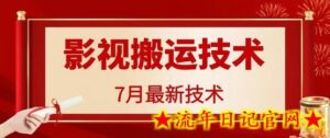 7月29日最新影视搬运技术,各种破百万播放-流年日记