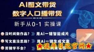 Ai图文带货+数字人口播带货,从0~1实操体系课-流年日记