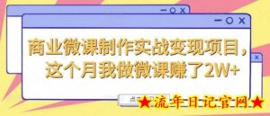 商业微课制作实战变现项目，这个月我做微课赚了2W+-流年日记