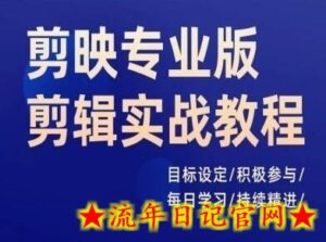 剪映专业版剪辑实战教程,目标设定/积极参与/每日学习/持续精进-流年日记