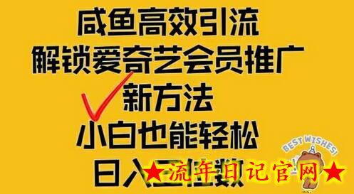 闲鱼高效引流，解锁爱奇艺会员推广新玩法，小白也能轻松日入三位数-流年日记