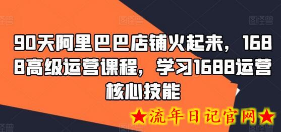 90天阿里巴巴店铺火起来，1688高级运营课程，学习1688运营核心技能-流年日记