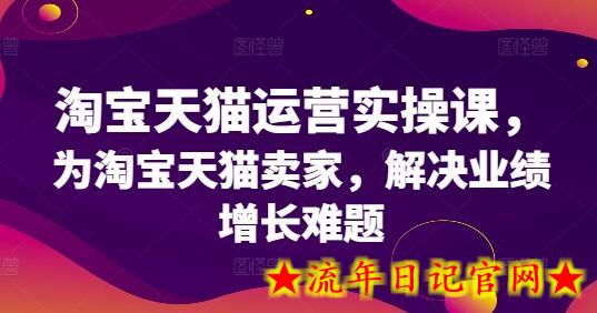 淘宝天猫运营实操课，为淘宝天猫卖家，解决业绩增长难题-流年日记