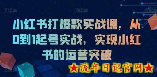 小红书打爆款实战课，从0到1起号实战，实现小红书的运营突破-流年日记