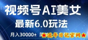 视频号AI美女最新6.0玩法,简单上手自带流量,月入3w-流年日记