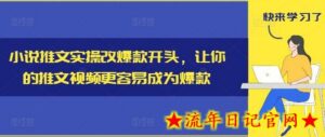 小说推文实操改爆款开头,让你的推文视频更容易成为爆款-流年日记