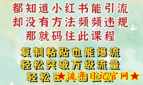 小红书靠复制粘贴一周突破万级流量池干货，以减肥为例，每天稳定引流变现四位数-流年日记