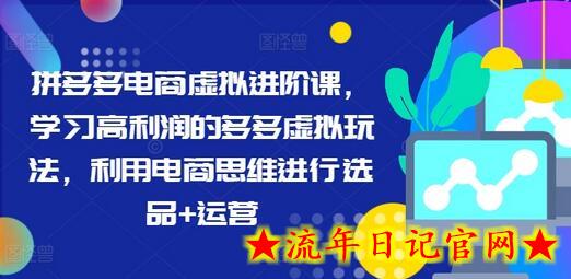 拼多多电商虚拟进阶课，学习高利润的多多虚拟玩法，利用电商思维进行选品+运营（更新）-流年日记