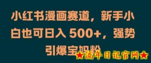 小红书漫画赛道,新手小白也可日入 500+,强势引爆宝妈粉-流年日记