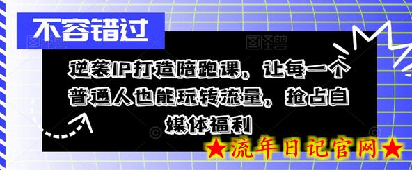 逆袭IP打造陪跑课，让每一个普通人也能玩转流量，抢占自媒体福利-流年日记