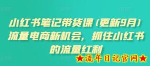 小红书笔记带货课(更新9月)流量电商新机会，抓住小红书的流量红利-流年日记