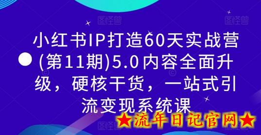 小红书IP打造60天实战营(第11期)5.0​内容全面升级，硬核干货，一站式引流变现系统课-流年日记