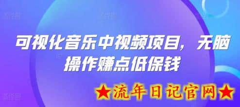 可视化音乐中视频项目，无脑操作赚点低保钱-流年日记