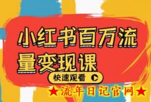 小红书百万流量变现课,小红书电商教程下载-流年日记