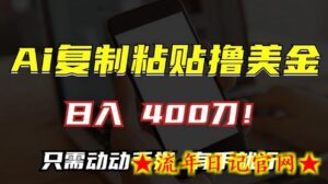 AI复制粘贴撸美金,日入400,只需动动手指,小白无脑操作-流年日记