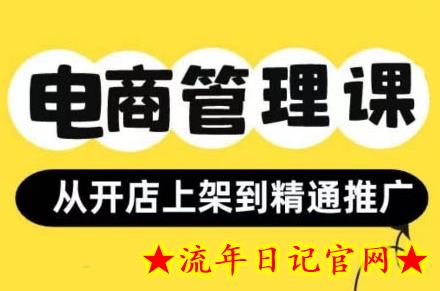 小红书&闲鱼开店从开店上架到精通推广，电商管理课-流年日记