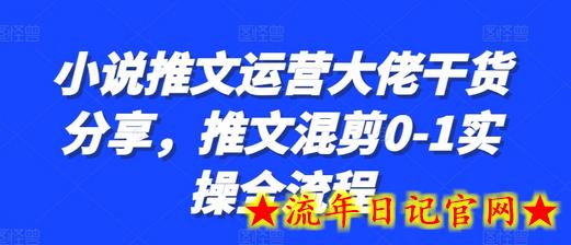 小说推文运营大佬干货分享，推文混剪0-1实操全流程-流年日记