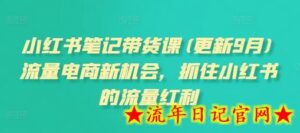小红书笔记带货课(更新10月)流量电商新机会,抓住小红书的流量红利-流年日记