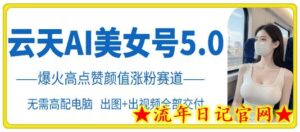云天AI美女号5.0，爆火高点赞颜值涨粉赛道-流年日记