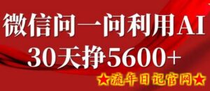 微信问一问分成，复制粘贴，单号一个月5600+-流年日记