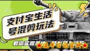 支付宝生活号军事赛道混剪玩法,纯原创视频,手把手教你实操落地,懒人必看-流年日记