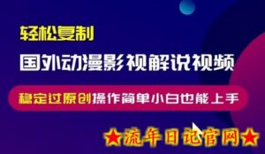 轻松复制国外动漫影视解说视频，无脑搬运稳定过原创，操作简单小白也能上手-流年日记
