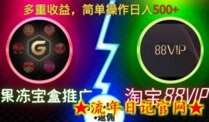 果冻宝盒推广88VIP,引流+转卖+返佣,多重收益,简单操作日入5张-流年日记