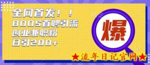 通过Boss直聘,每天轻松钓到200+多条创业大鱼的秘籍-流年日记