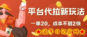 平台代拉新玩法,一单20,成本不到2快-流年日记