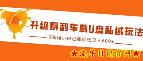 升级暴利车载U盘私域玩法，0基础小白也能轻松日入多张-流年日记