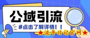 全公域平台,引流创业粉自热模版玩法,号称日引500+创业粉可矩阵操作-流年日记