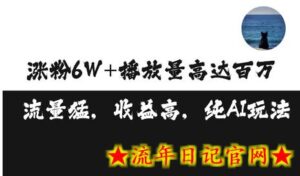 单条视频百万播放收益3500元涨粉破万 ,可矩阵操作-流年日记