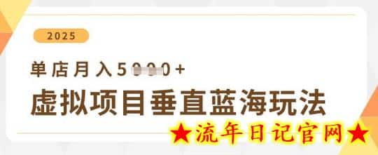 虚拟项目垂直玩法，实现单店月入5k+-流年日记