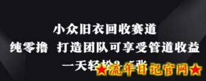 小众旧衣回收赛道，纯零撸 打造团队可享受管道收益，一天轻松3张-流年日记