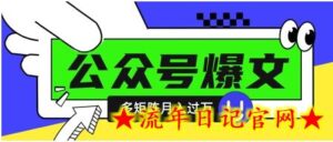 使用DeepSeek十分钟写100篇公众号爆文,多账号矩阵操作轻松月入过W-流年日记