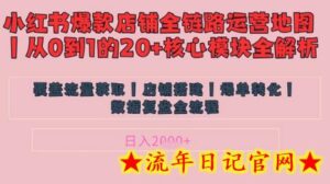 别再乱投流了!小红书店铺精细化运营让爆款笔记自己涨粉的底层逻辑,日入1k-流年日记