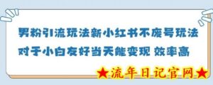 男粉引流玩法(新),玩法友好做的好当天就能变现-流年日记