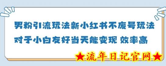 男粉引流玩法(新)，玩法友好做的好当天就能变现-流年日记