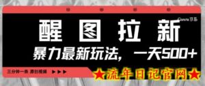 醒图拉新,暴力新玩法,光用手机三分钟制作一条视频,一天轻松5张-流年日记